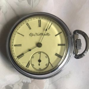Antique 128yr. Old Vintage Circa:1895 Elgin G.M. Wheeler Pocket Watch. Works!